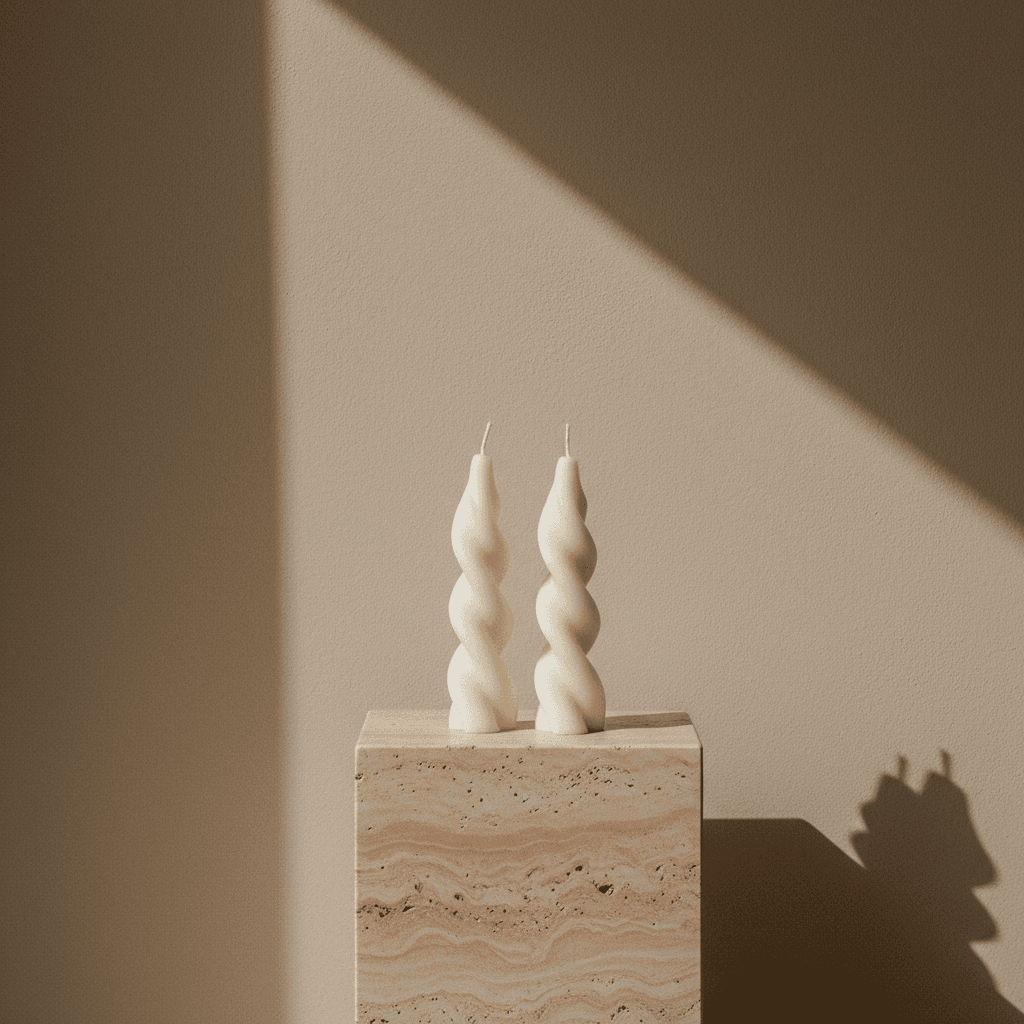 Duo de Bougies Torsadées