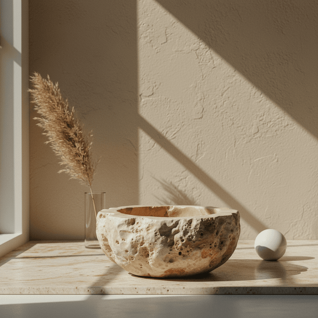Bol Travertin — styled in an interior